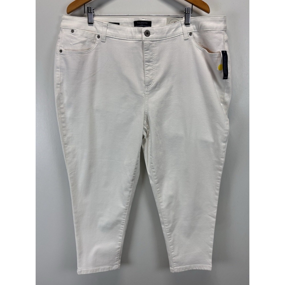 NEW! Talbots Jegging Crop Jeans Sz 22W Plus White Classic Simply Flattering